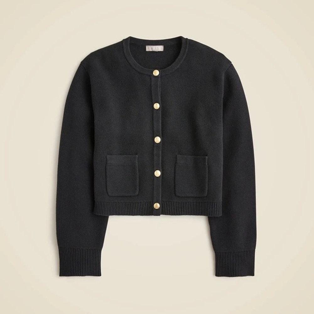 J.Crew Relaxed Emilie Sweater Lady Jacket in Black Size Small